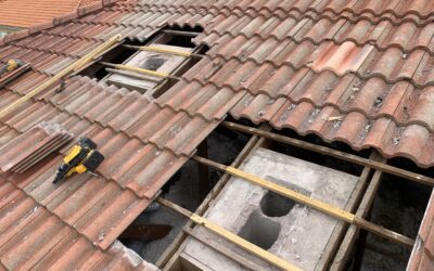 Suppression de deux cheminées et reprise complète de toiture à Gauriaguet